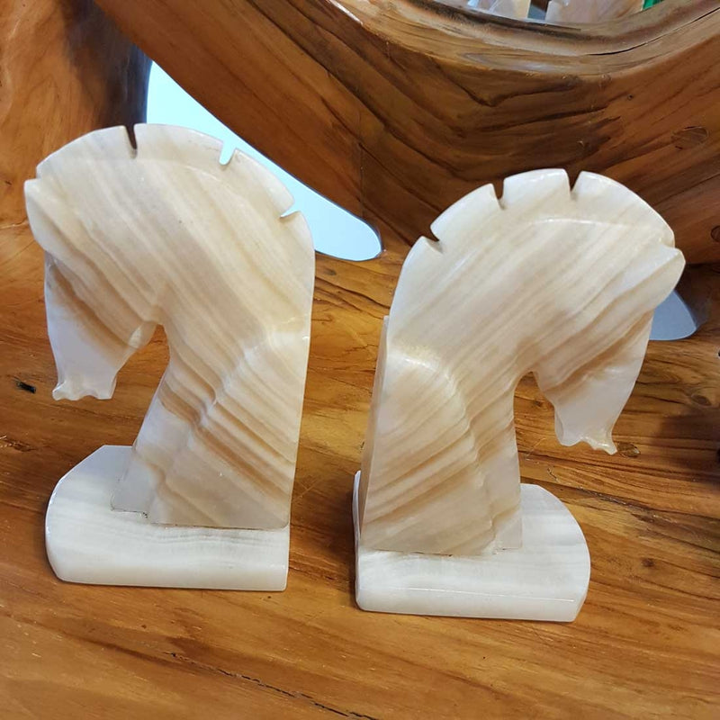 Onyx Horse Head Book Ends – Inspire Me Online