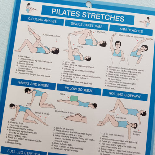 Pilates Stretches Chart (approx. 24x16cm) – Inspire Me Online