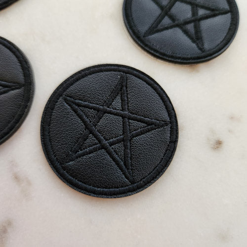 Pentacle Self Adhesive Faux Leather Patch (approx. 4.2cm diameter