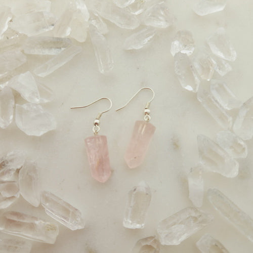 Quartz hot sale point earrings