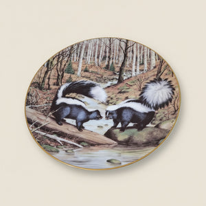Striped Skunks at a March Stream | Franklin Porcelain | Pre-Loved