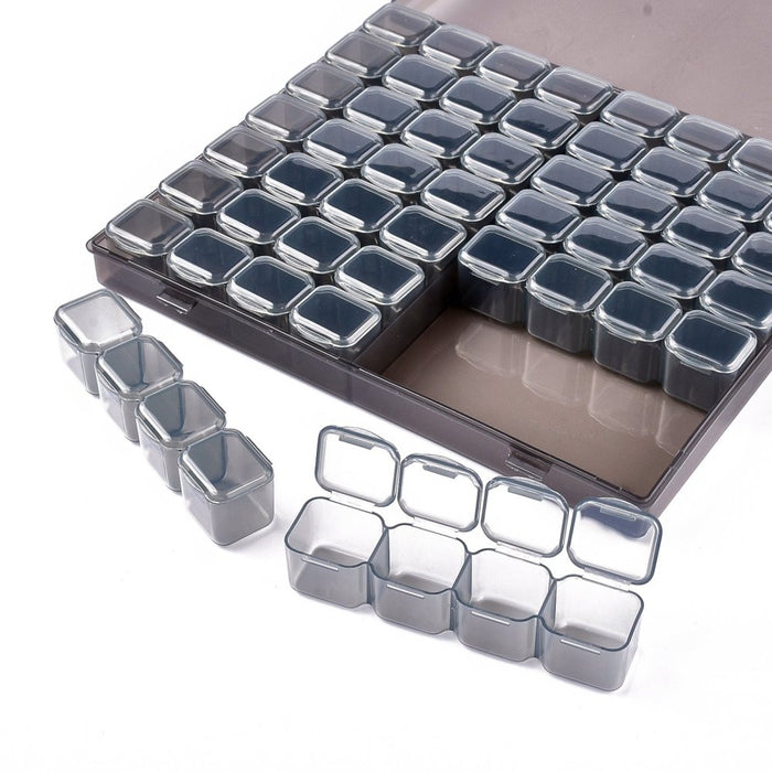 Storage Box with 56 Containers for Storing Tiny Beads (polypropylene. Box approx. 21x17.5x2.5cm)