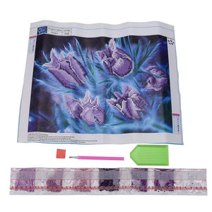 DIY Diamond Art Purple Flower Wall Art Kit