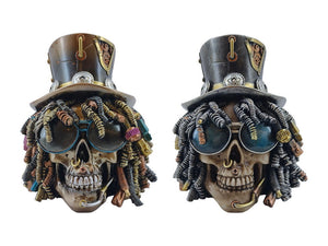 Steampunk Skull w. Top Hat (grey or bronze. approx. 18cm)