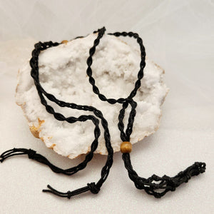 Black Braided Cord Crystal Holder Pendant (adjustable)