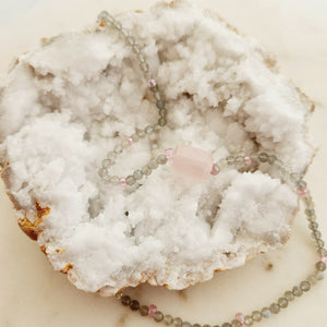 Rose Quartz & Labradorite Necklace