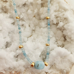 Aquamarine & Moonstone Necklace