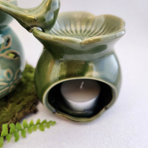 Floral Bird Bath Ceramic Oil Burner