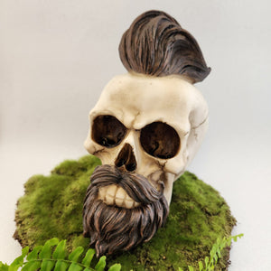 Skull with Beard and Styled Hair