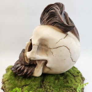 Skull with Beard and Styled Hair