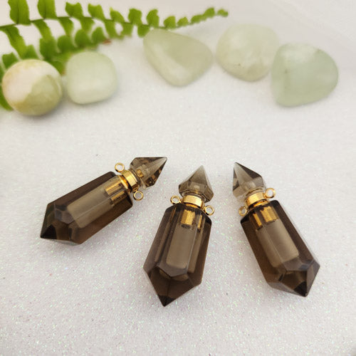 Smoky Quartz Keepsake Bottle Pendant (assorted)