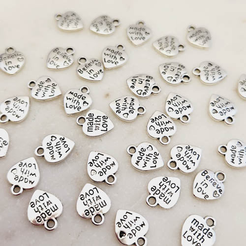 Love Charm (assorted designs. silver metal)