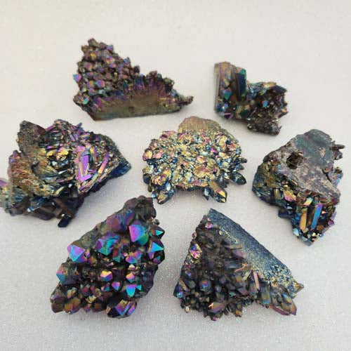 Rainbow Quartz Geode Piece (lasered. approx. 4.3-6.3x2.4-4.8x1.6-4.1cm)