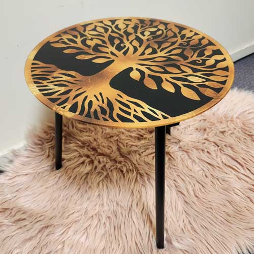 Tree of Life Glass Table (approx. 40x40x40cm)