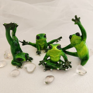 Green Yoga Posing Frog