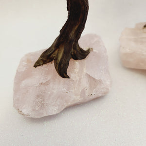 Amethyst Tree on Rose Quartz Rough Rock Base