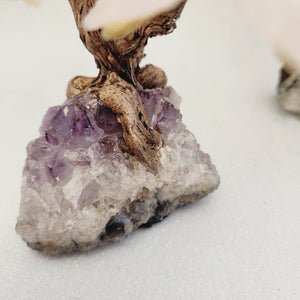 Rose Quartz Rough Rock Tree on Amethyst Base