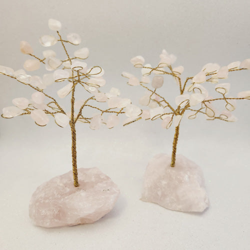 Rose Quartz Tree on Rose Quartz Base (assorted. approx. 13.5-17.7x12.4-13.6cm)