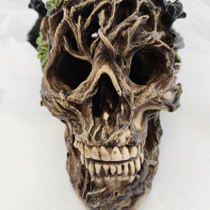 Skull with Bats and Leaves