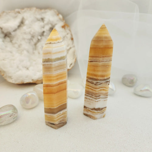Orange Calcite Polished Point (assorted. approx. 9.6-9.8x2.4-2.8cm)