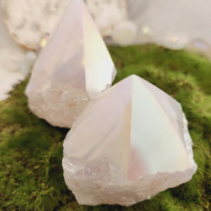 Rose Aura Quartz Partially Polished Point 