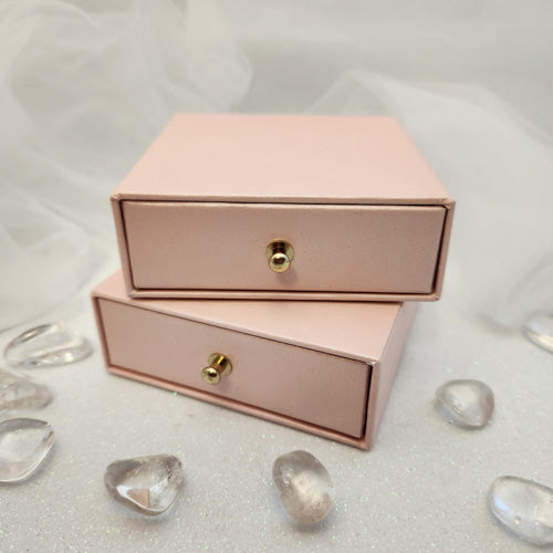 Pink Jewellery Gift Box with Velvet Lined Drawer (approx. 9x9x3cm)