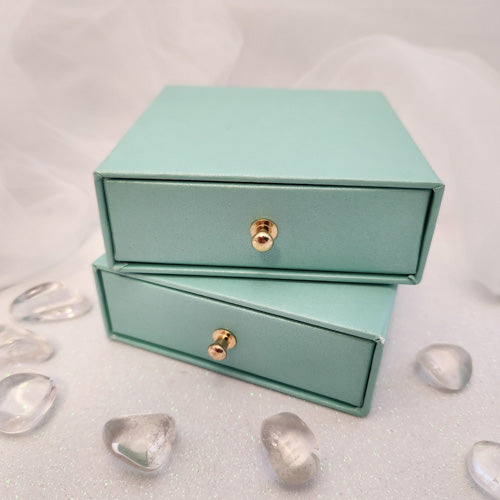 Blue Jewellery Gift Box with Drawer (approx. 9x9x3cm)
