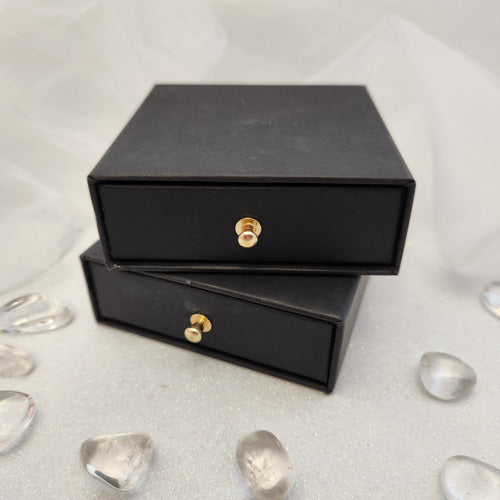 Black Jewellery Gift Box with Drawer (approx. 9x9x3cm)