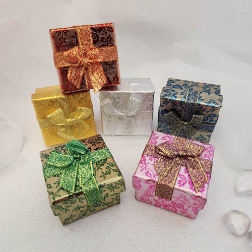 Sparkly Gift Box with Bow (assorted colours. suitable for rings)