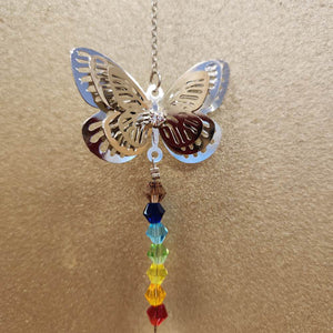 Hanging Prism with Metal Butterfly