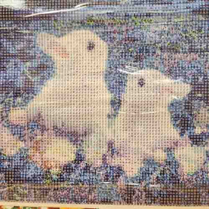 DIY Diamond Art Rabbits in a Field of Flowers Wall Art Kit