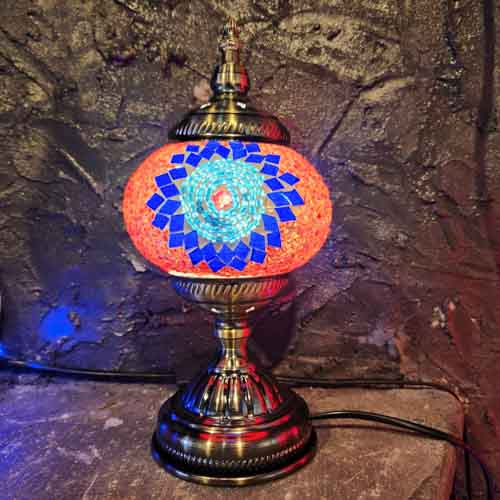 Red and Blue Turkish Lamp