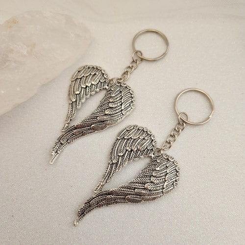 Angel Wings Keyring (silver metal)