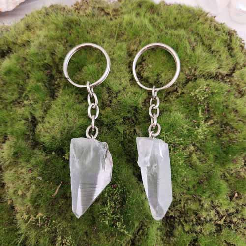 Lemurian Quartz Point Keyring (assorted)