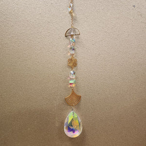 Gold Look Hanging Prism with Charms