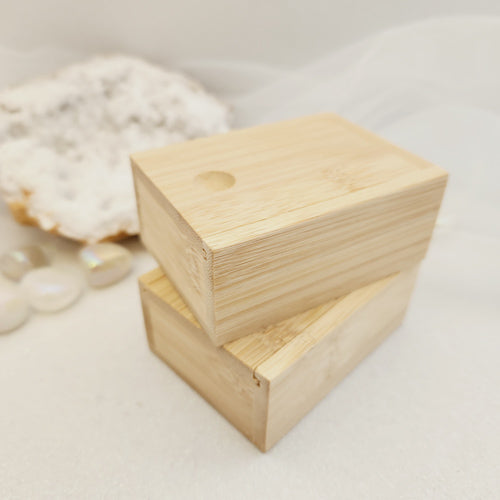 Wooden Box with Sliding Lid (approx. 8.3x6.25x3.45cm)