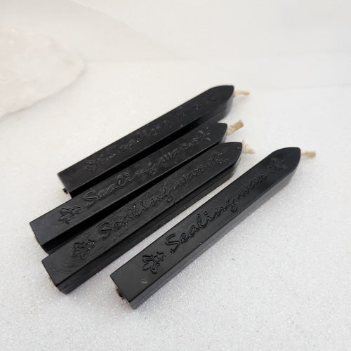 Black Sealing Wax Stick with Wick (approx. 9x1.2x1.1cm)