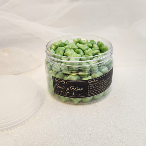 Wax Seal Particles in Container (light green. approx. 200 pieces)