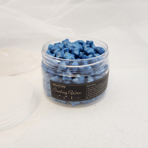 Wax Seal Particles in Container (cornflour blue. approx. 200 pieces)