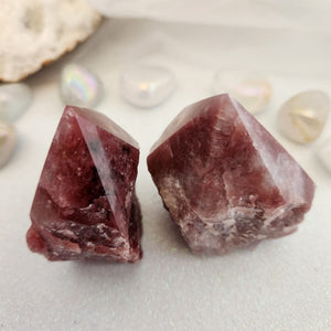 Strawberry Quartz Partially Polished Point (assorted. approx. 5.8-5.9x5-5.3cm)