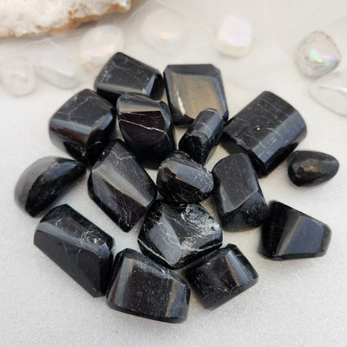 Black Tourmaline Tumble (assorted shapes & sizes)