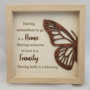 Home, Family Butterfly Plaque