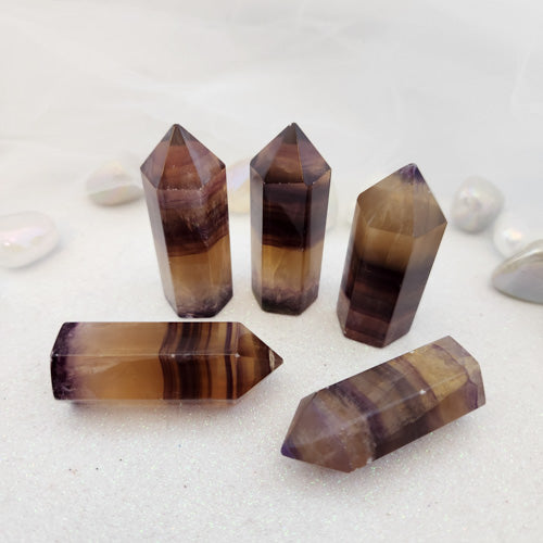 Gold & Purple Fluorite Polished Point (approx. 4.9-5.6x2.1-2.3cm)