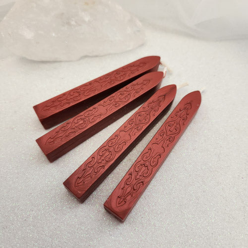 Brick Red Sealing Wax Stick with Wick (approx. 9x1.2x1.1cm)