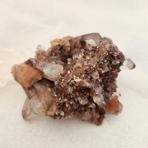 Hematite Phantom Included Candle Quartz Cluster from India