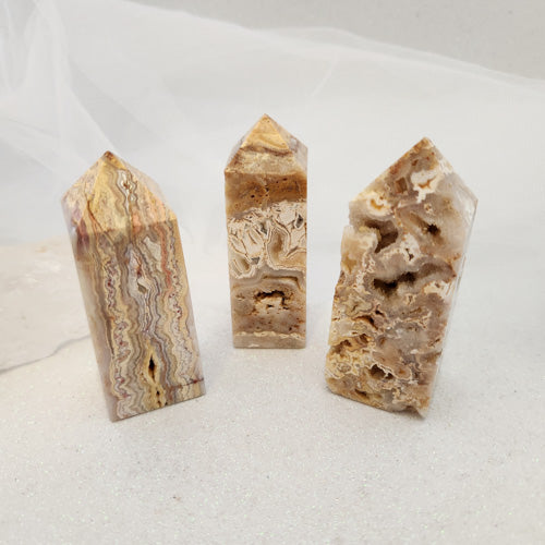 Crazy Lace Agate Partially Polished Obelisk (assorted. approx. 8x3x2.7cm)