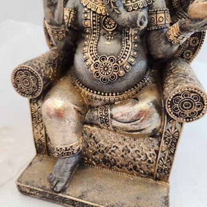 Bronze and Pewter Look Ganesh Sitting