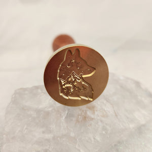 Wolf Wax Seal Stamp with Wooden Handle