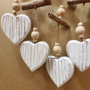 Whitewash Ribbed Hearts Mobile