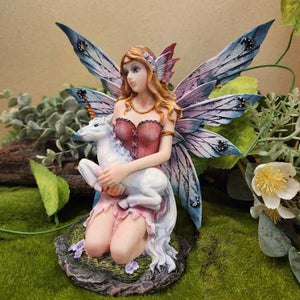 Dusky Rose Fairy & Her Baby Unicorn